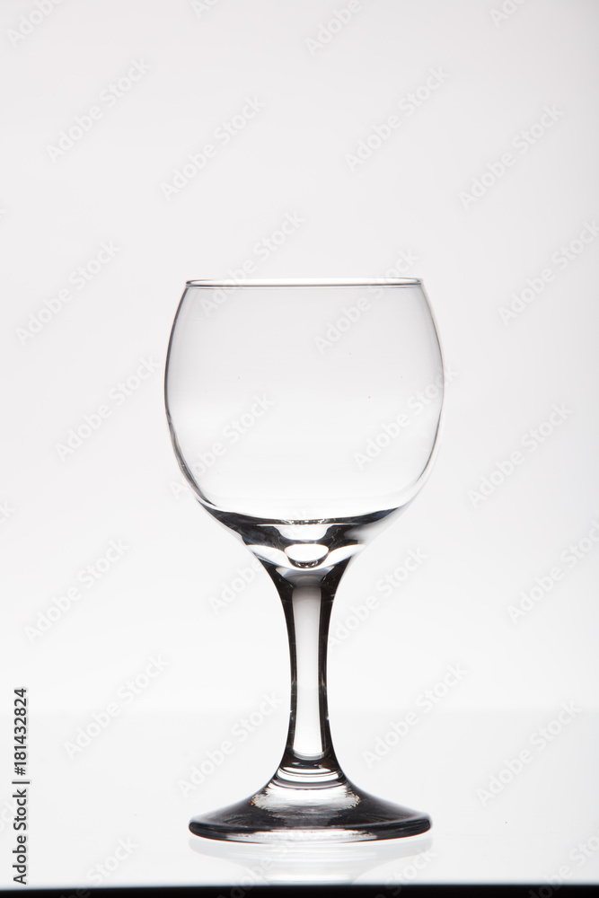 wine glass on thick leg on white background wine glass on thick leg on white background