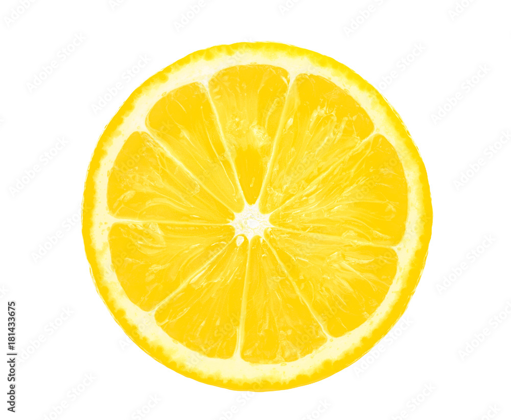 lemon slice half cut isolated on white background lemon slice half cut isolated on white background