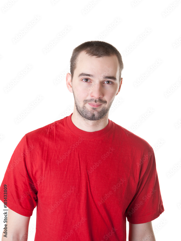 man in a red shirt man in a red shirt