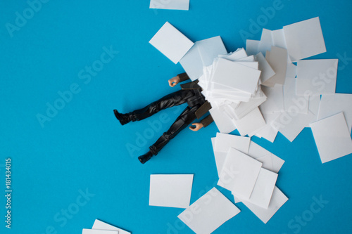 Concept, people swamped with paperwork photo