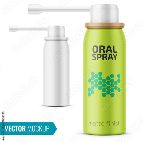 Matte oral spray bottle template.