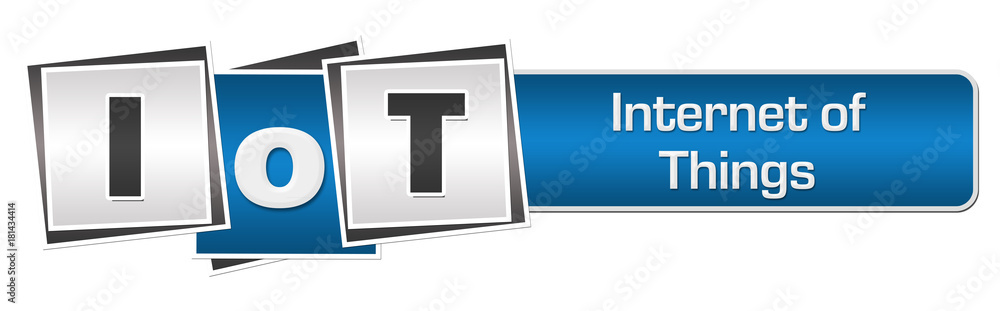 IoT - Internet Of Things Blue Grey Squares Bar IoT - Internet Of Things Blue Grey Squares Bar