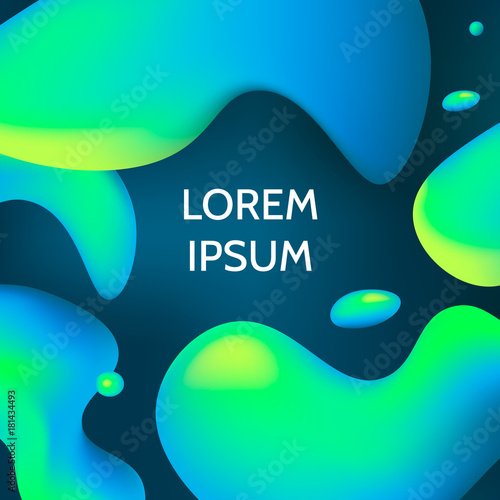 Abstract fluid shapes. Hipster colors cover design. Trendy abstract background with bright gradient colors. Vector illustration.