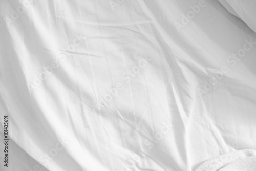 White delicate soft background of fabric or bedding sheet