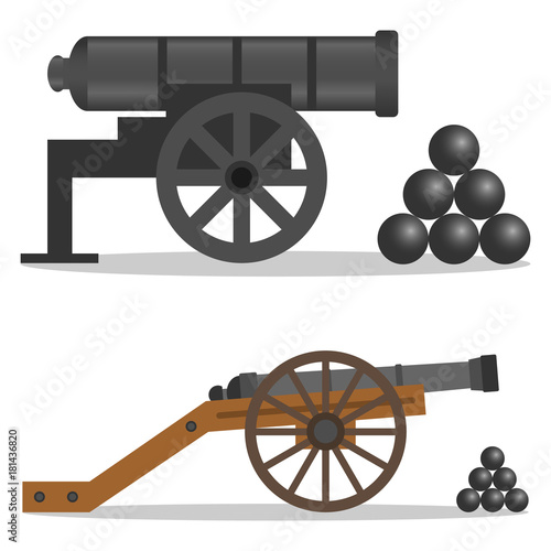 A cannon, a retro cannon, a military cannon.