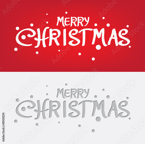 Merry Chirstmas Greeting with Snow Fall Vector Design.