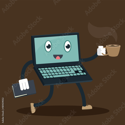 cartoon computer secretary