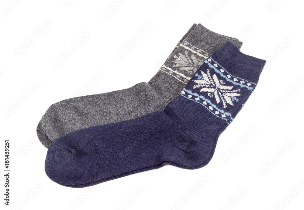 Two pairs of the different wool thermal socks Two pairs of the different wool thermal socks