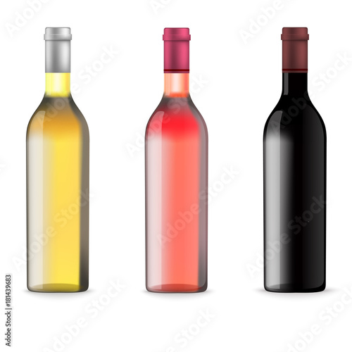 wine bottles with blank label