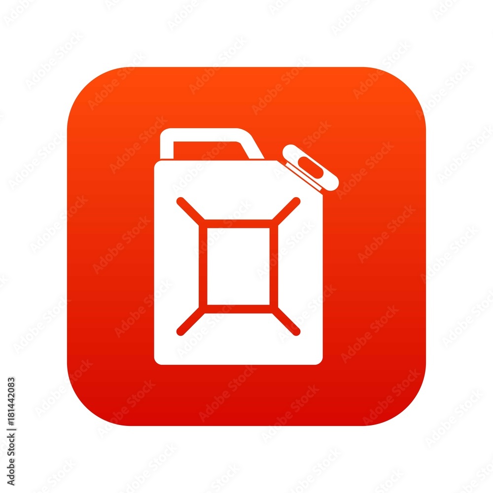 Fuel jerrycan icon digital red Fuel jerrycan icon digital red