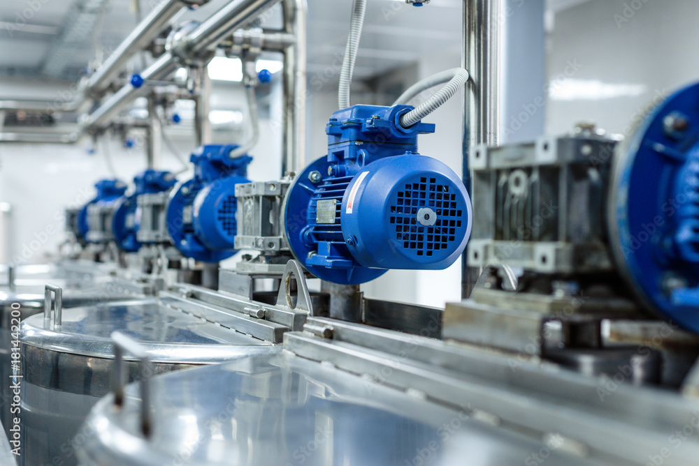 A number of electric motors with reducers. Tanks for mixing liquids. A number of electric motors with reducers. Tanks for mixing liquids.