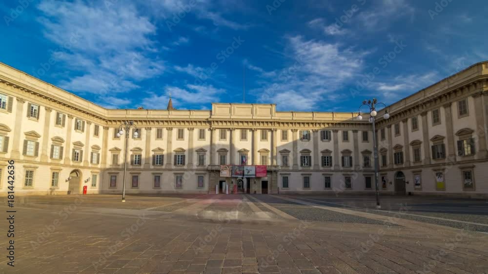 The Royal Palace of Milan timelapse hyperlapse. Milan, Italy The Royal Palace of Milan timelapse hyperlapse. Milan, Italy