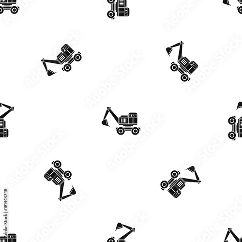 Excavator pattern seamless black © ylivdesign