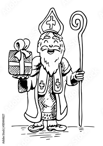 Sinterklaas met een cadeautje