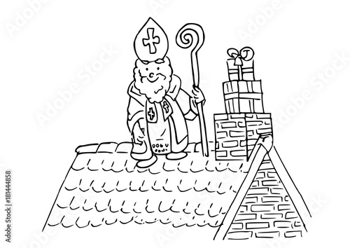 Sinterklaas op het dak