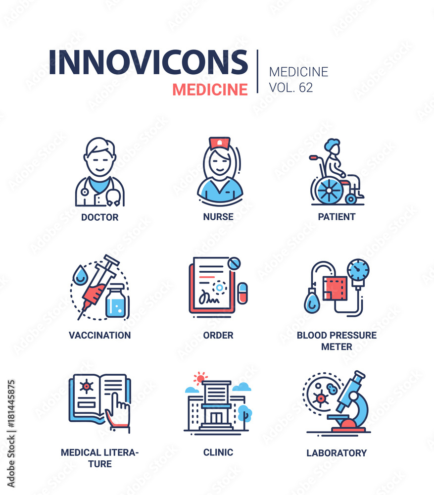 Medicine - line design icons set Medicine - line design icons set