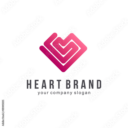 Red heart - vector logo template. Design element. Charity and philanthropy.  