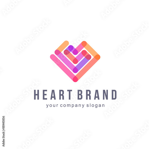 Red heart - vector logo template. Design element. Charity and philanthropy.  