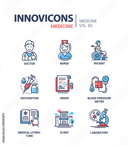 Medicine - line design icons set