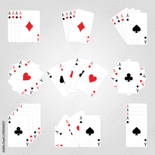 Playing Poker Cards. Vector illustration