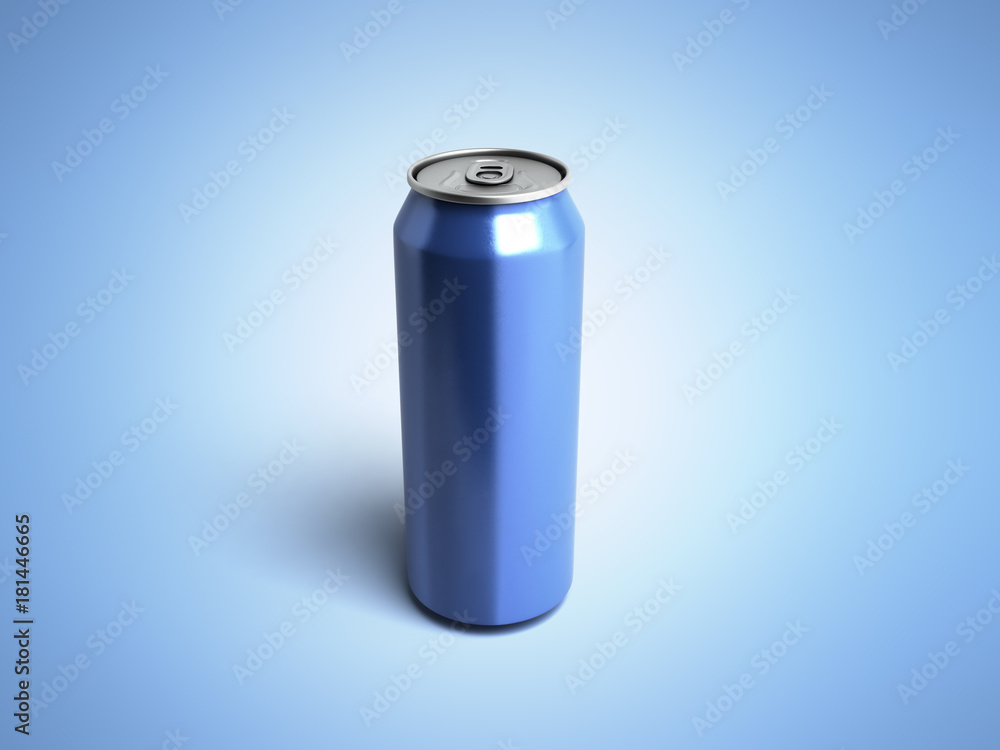 Metal Aluminum Beverage Drink Can 3d render on blue Metal Aluminum Beverage Drink Can 3d render on blue