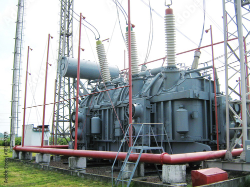 Electric power transformer of high voltage substation 330 kV