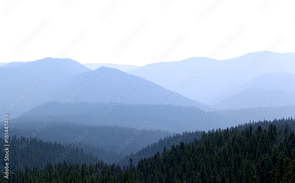 Cascade Mountains on a white background