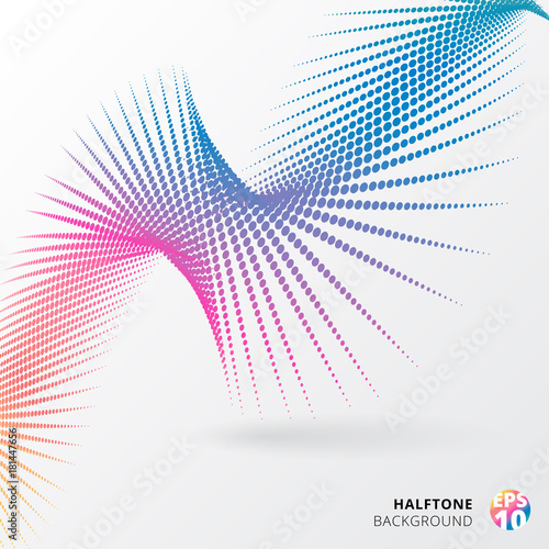 Abstract spiral halftone dots form colorful. Vector illustration background. for print, magazine, brochure, leaftlet