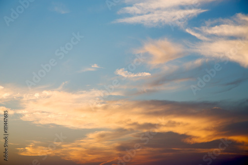in the red blue sky cloud and sunrise orange color © lkpro