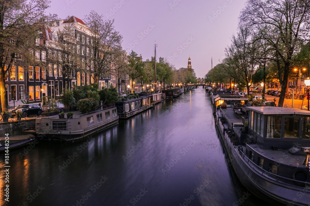 Twilight canals of Amsterdam