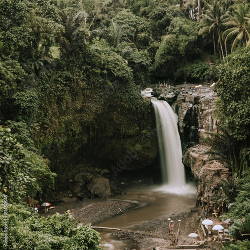 Big waterfall in green forest at summer. Bali  Indonesia