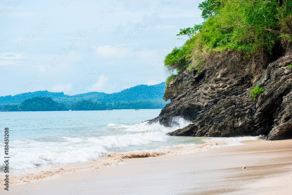 sea waves beat on the rocky shore, beautiful seascape sea waves beat on the rocky shore, beautiful seascape