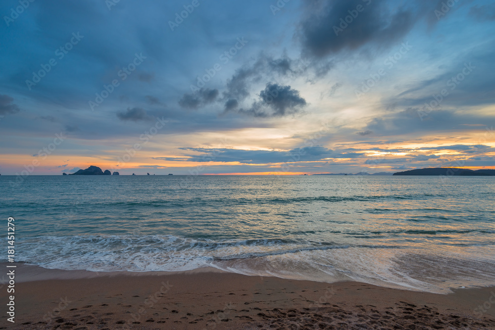 sandy beach, Andaman Sea and a beautiful landscape in Thailand
