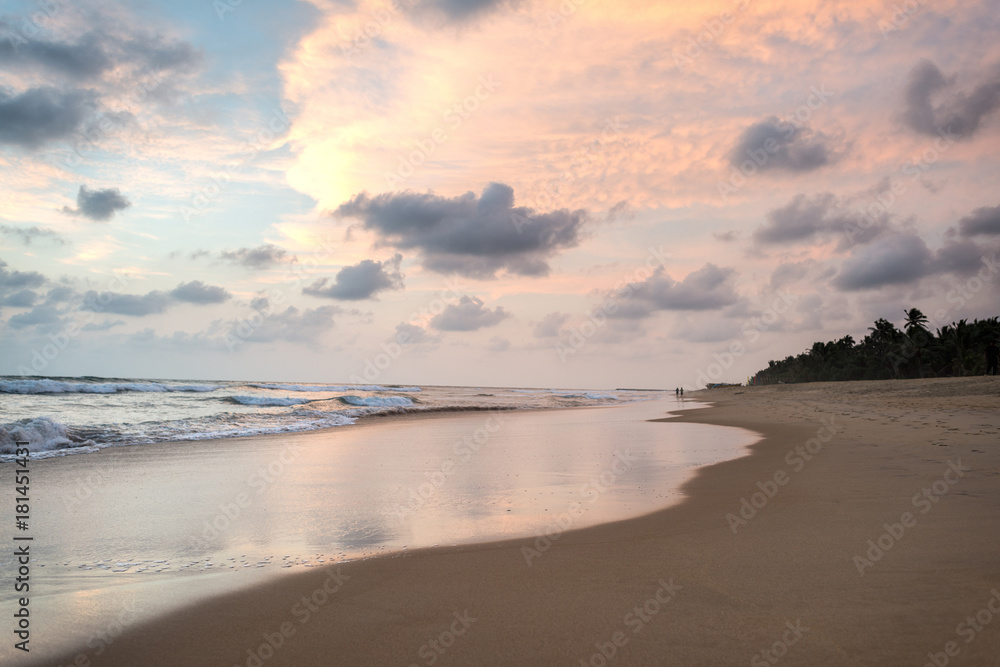 Fototapeta premium sunset over tropical beach