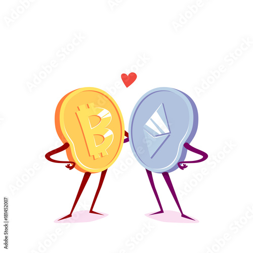 Bitcoin and etherum are friends. photo