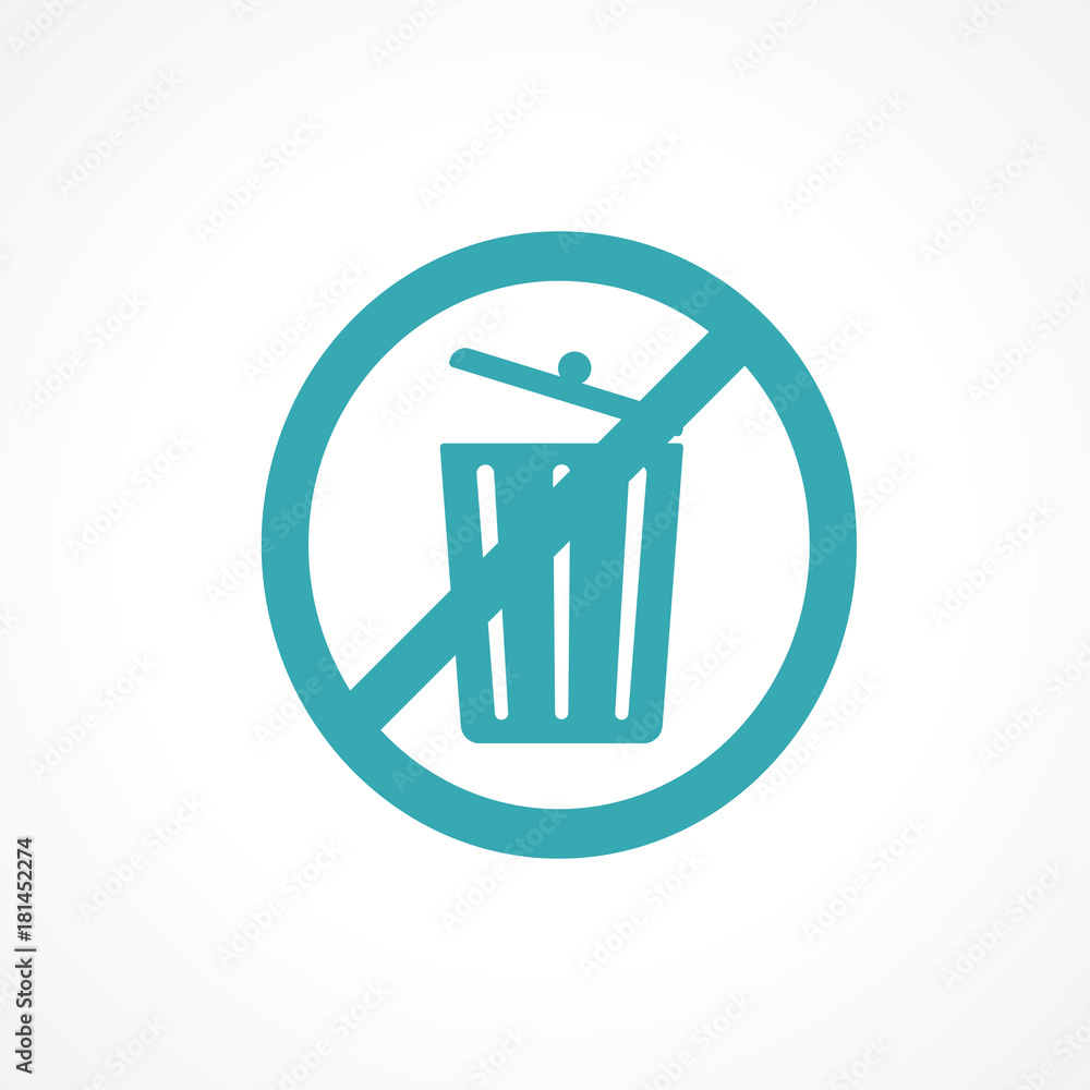 picto poubelle/ interdiction de jeter des déchets Stock Vector | Adobe Stock