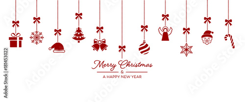 Weihnachten Icons von Oben - Rot