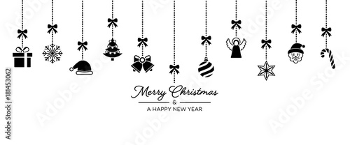 Weihnachten Icons von Oben - Schwarz