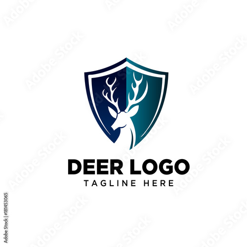 Head deer shield logo