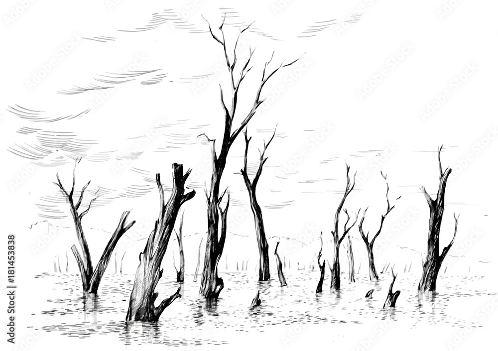 The ever growing swamp drawing by Kevin Loftus  Doodle Addicts