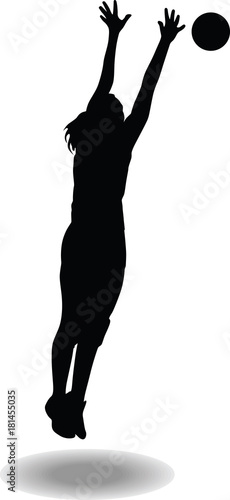 volleyball woman player silhouette