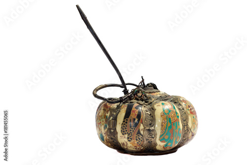 Canvas Print Antique chinese opium pipe pottery