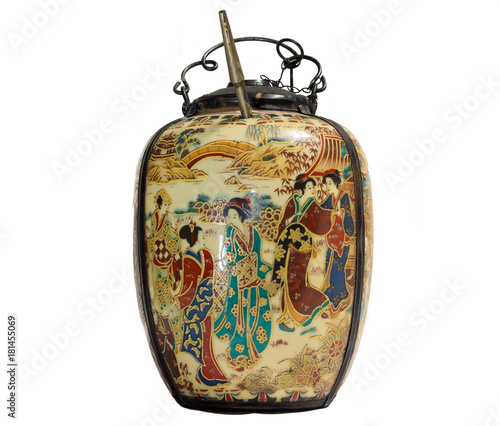 Canvas Print Antique chinese opium pipe pottery