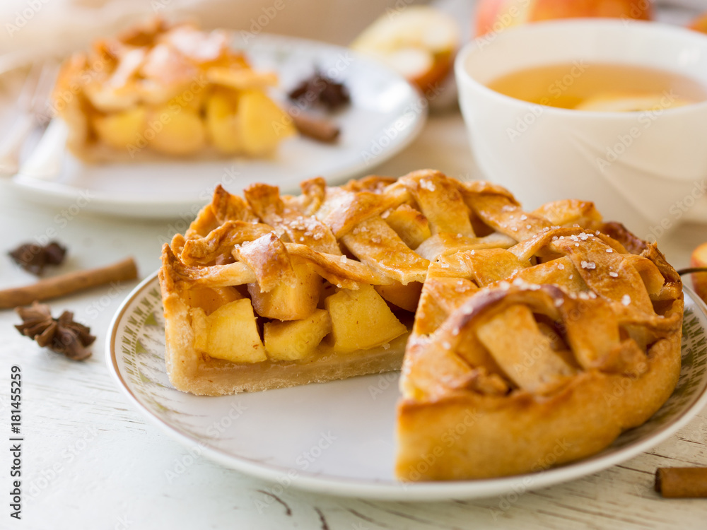 Apple pie pastry for autumn food season.