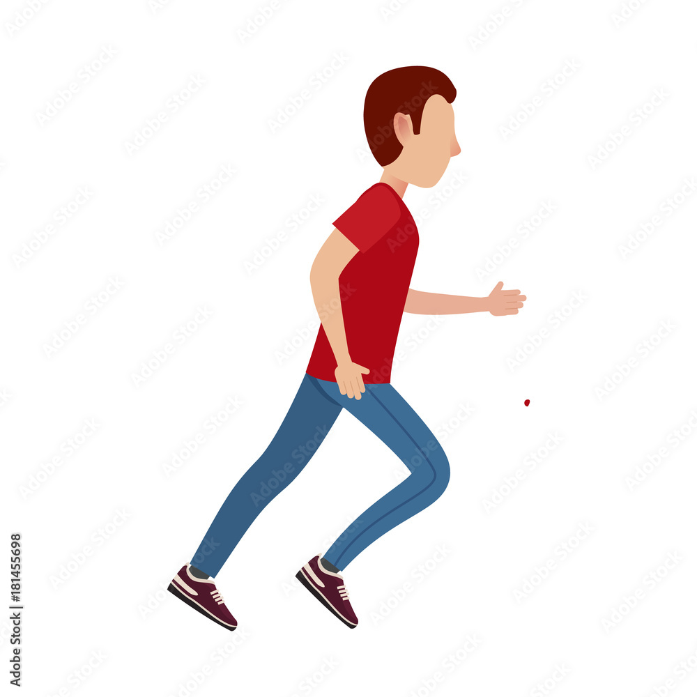 Cartoon Male Character In Motion Illustration
