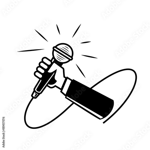 hand held microphone illustration