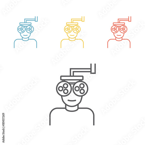 Optometry machine vision. Line icon