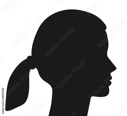 Female face profile silhouette