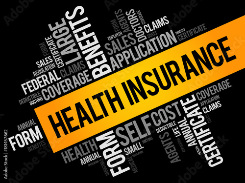 Health Insurance word cloud collage, healthcare concept background