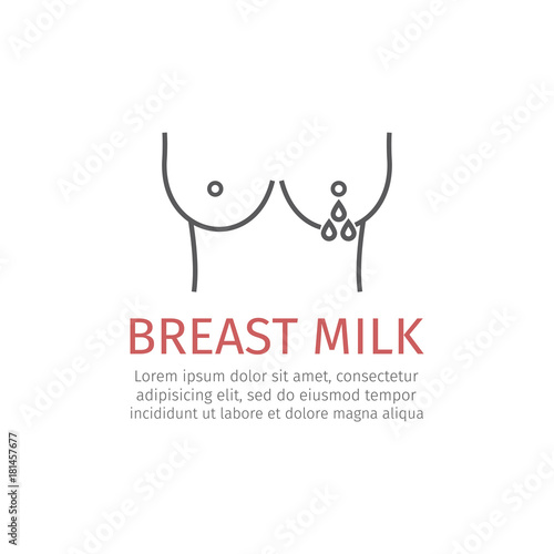 lactation, breast milk, vector icon